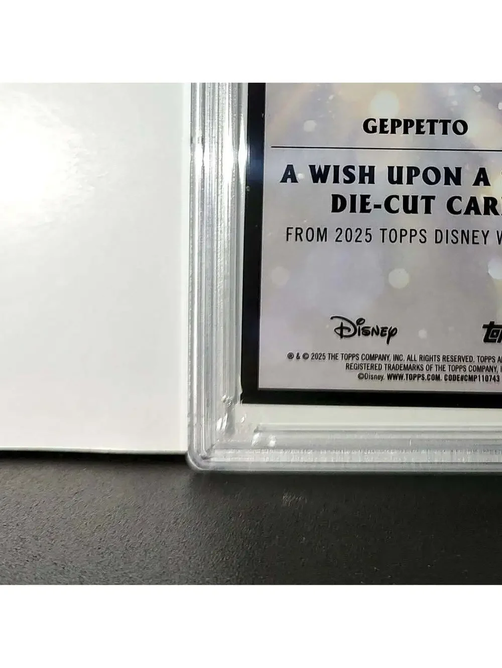 Geppetto 2025 Topps Chrome Disney #W-2 Wish Upon A Star Die Cut Pinocchio PSA 9
